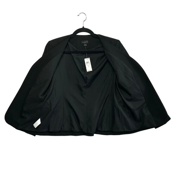 Ann Taylor Factory Long Sleeve Open Blazer Jacket NWT Women's Sz 2 Black Lined - Picture 3 of 5